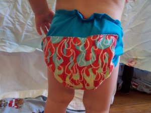 Made by Mommy.  The "Flaming Wreckage" diaper.